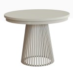 Stół  kaszmirowy rozkładany okrągły blat  LAMELIO 100-176 cm