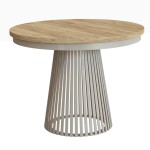 Stół  okrągły ażurowy kraft złoty LAMELIO 100-176 cm