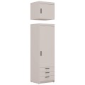 Szafa pojedyncza lena zamknięta z szufladami BP01 3Sz nadstawką naelbp01 beż piaskowy.