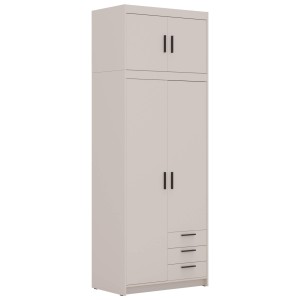 Szafa beżowa uchylna z nadstawką i szufladami 90 cm LENA 2D3S 