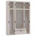 Garderoba otwarta beżowa uchylna z szufladami i półkami LENA BP04 2S z nadstawką NAELBP04.