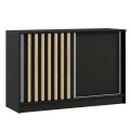 Komoda z lamelami przesuwna LAMI czarny-artisan.