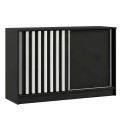 Komoda z lamelami przesuwna LAMI czarny-biały.
