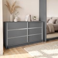 Komoda przesuwna nowoczesna do salonu ARIA szara ze szprosami.