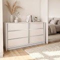 Komoda przesuwna nowoczesna do salonu ARIA biała ze szprosami.