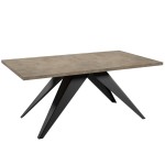 Stół nowoczesny rozkładany 140-240 Dark Grey metalowe nogi SENTO 