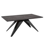 Stół nowoczesny rozkładany 140-240 Black Pietra metalowe nogi SENTO 