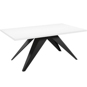 Stół nowoczesny rozkładany 140-240 Biel Arktyczna metalowe nogi SENTO