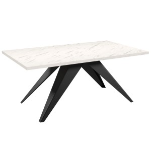Stół nowoczesny rozkładany 140-240 Marmur Bianco metalowe nogi SENTO 