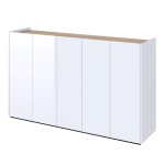 Komoda 5 drzwiowa Easy 1 biały połysk/dąb scandi 156 cm