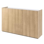 Komoda 5 drzwiowa Easy 1 dąb scandi/biały połysk 156 cm