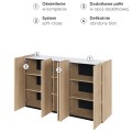 EASY EA-01 - komoda 5d z oświetleniem - dąb scandi-biały połysk-otwarte-wykonanie.