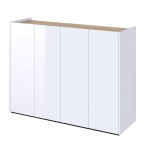 Komoda 4 drzwiowa Easy 2 biały połysk/dąb scandi 125 cm