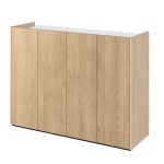 Komoda 4 drzwiowa Easy 2 dąb scandi/biały połysk 125 cm 