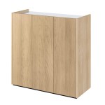 Komoda 3 drzwiowa Easy 3 dąb scandi/biały połysk 95 cm