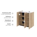EASY EA-03 - komoda 3d z oświetleniem - dąb scandi-biały połysk-wykonanie.
