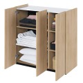 EASY EA-03 - komoda nowoczesna 3d z oświetleniem - dąb scandi-biały połysk.