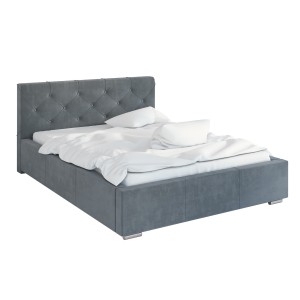 Łóżko z pikowanym zagłówkiem ROKO