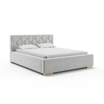 Łóżko do sypialni WARSO z ozdobnym zagłówkiem 