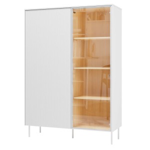 Witryna szeroka z półkami LED na nóżkach 110 cm LIBA LB02