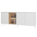 Komoda na nóżkach LIBA LB-03 -3d1w z oświetleniem led- biały jedwab-dąb vincenza.