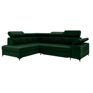 Narożnik zielony rozkadany na nóżkach BERGI