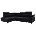 Narożnik czarny rozkładany oraz pojemnikiem BERGI 