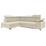 Narożnik kremowy rozkładany z pojemnikiem BERGI 