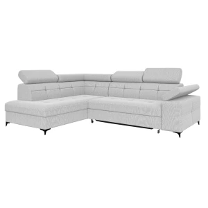 Narożnik biało-szary na nóżkach rozkładany BERGI 