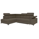 Narożnik brązowy na nóżkach rozkładany do salonu BERGI  