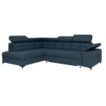 Narożnik granatowy rozkładany z regulowanym zagłówkiem BERGI   