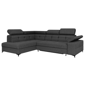 Narożnik czarny rozsuwany na nóżkach  BERGI