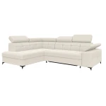 Narożnik kremowy z regulowanymi zagłówkami BERGI