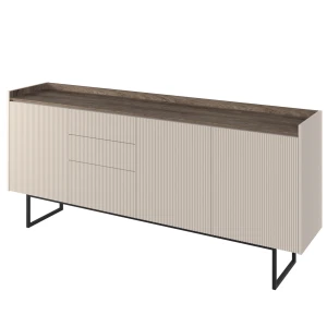 Komoda ryflowana na nóżkach z szafkami 192 cm LAGO LG-04