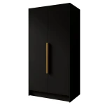 Szafa dwudrzwiowa czarna ze złotymi uchwytami 102 cm PORTA