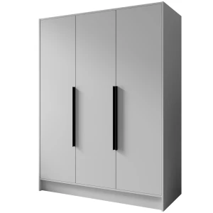 Szafa trzydrzwiowa biała z półkami drążkami 150 cm PORTA