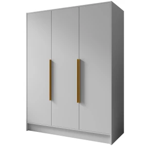 Szafa szeroka uchylna biała z półkami drążkami 150 cm PORTA