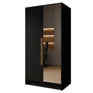 Szafa czarna uchylna z lustrem 102 cm LUSO
