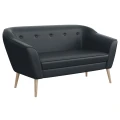 Sofa DIMA II skandynawska 140 cm na nóżkach ciemnoszara ekoskóra- SOFT 20.