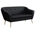Sofa DIMA II skandynawska 140 cm na nóżkach czarna ekoskóra- SOFT 11.