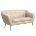 Sofa DIMA II skandynawska 140 cm na nóżkach kremowa ekoskóra- SOFT 18.