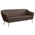 Sofa DIMA III skandynawska 180 cm na nóżkach brązowa ekoskóra- SOFT 30.