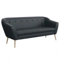 Sofa DIMA III skandynawska 180 cm na nóżkach ciemnoszara ekoskóra- SOFT 20.