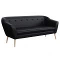 Sofa DIMA III skandynawska 180 cm na nóżkach czarna ekoskóra- SOFT 11.