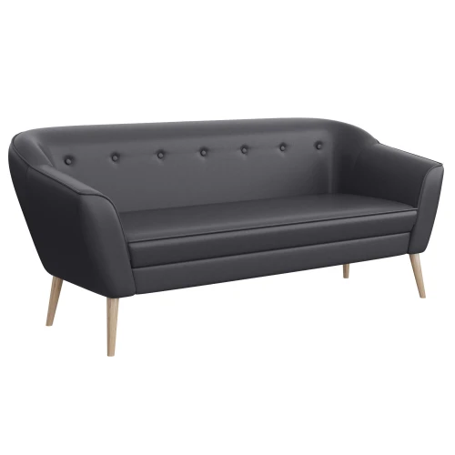 Sofa DIMA III skandynawska 180 cm na nóżkach szara ekoskóra- SOFT 29.
