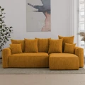 Narożnik rozkładany 238x142x73cm sztruksowy pomarańczowy SOLERI w tkaninie POSO 1.