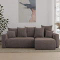 Narożnik rozkładany do salonu 238x142x73cm sztruksowy SOLERI w tkaninie brązowej POSO 4 do salonu.