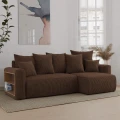 Narożnik rozkładany z pojemnikiem 238x142x73cm SOLERI w tkaninie ciemnobrązowej  POSO 6.