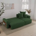 Narożnik rozkładany z pojemnikiem nowoczesny 238x142x73cm SOLERI w tkaninie zielony POSO 14.