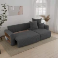 Narożnik rozkładany do salonu 238x142x73cm sztruksowy SOLERI w tkaninie ciemnoszara POSO 34 z oparciem.